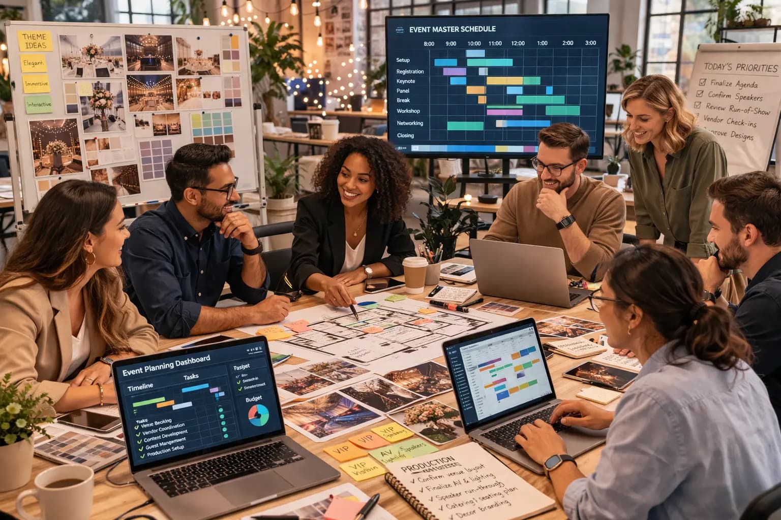 event planners using AI tools for agenda and content planning
