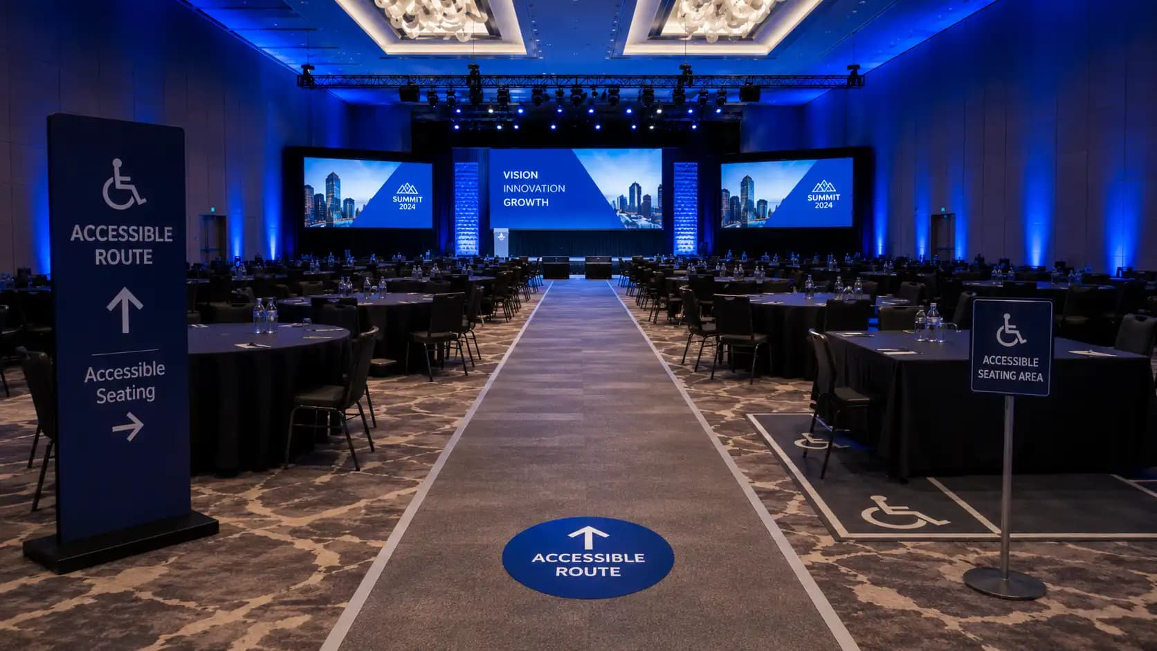 accessible event venue layout and guest pathways